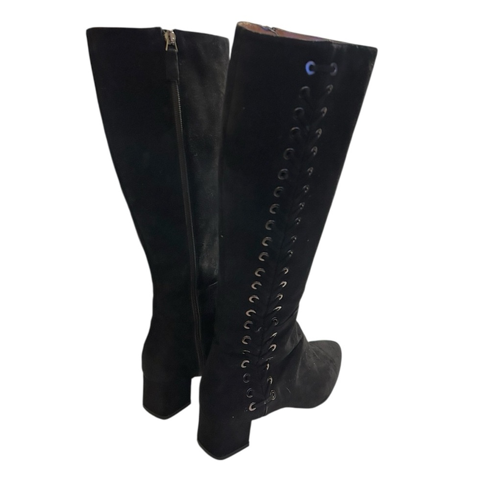Aquatalia Women's Black Suede Size 8 Knee-High Riding Boots - Picture 7 of 12